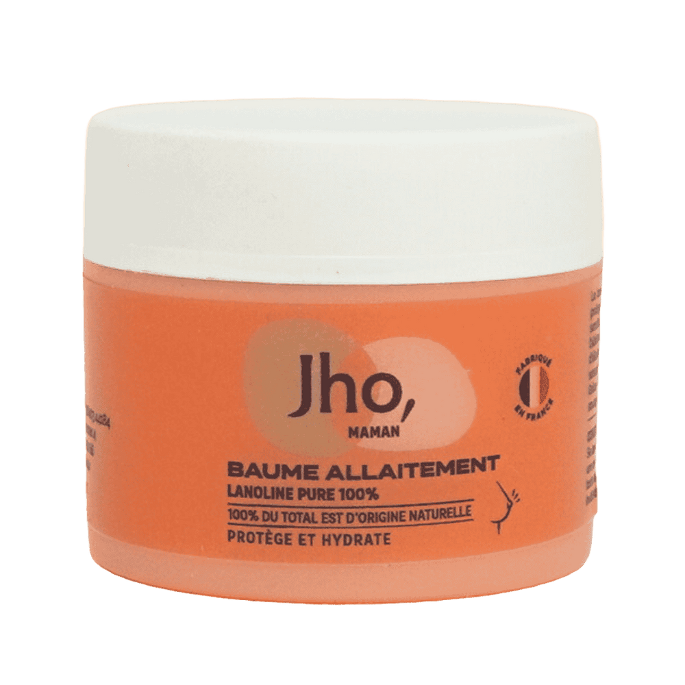 Baume Jho pour soulager, hydrater et protéger les mamelons sensibilisés pendant l’allaitement.