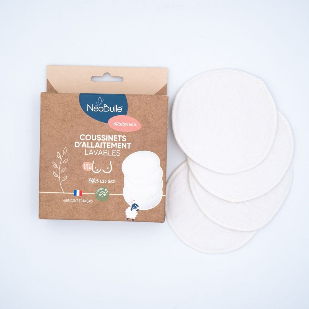 Coussinets d'allaitement en coton Bio x4 - Néobulle