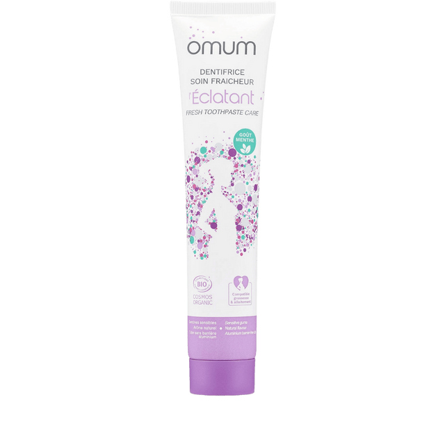 Omum - dentifrice bio sans fluor idéal pour les gencives sensibles ou irritée pour un sourrire éclatant
