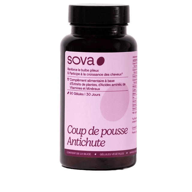 Cure anti-chute de cheveux Sova qui favorise la pousse, freine la chute et renforce les cheveux fragiles