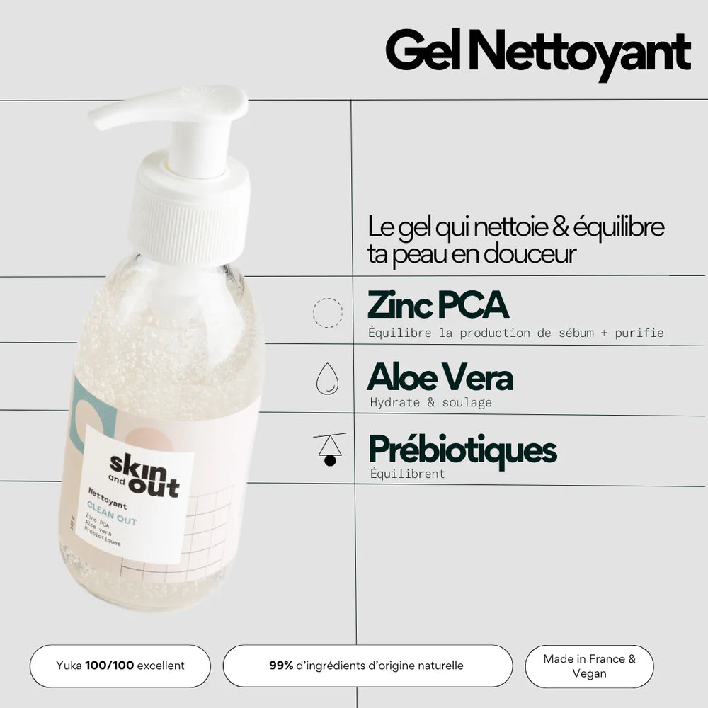 Clean Out - Nettoyant visage purificateur peau - SKIN & OUT