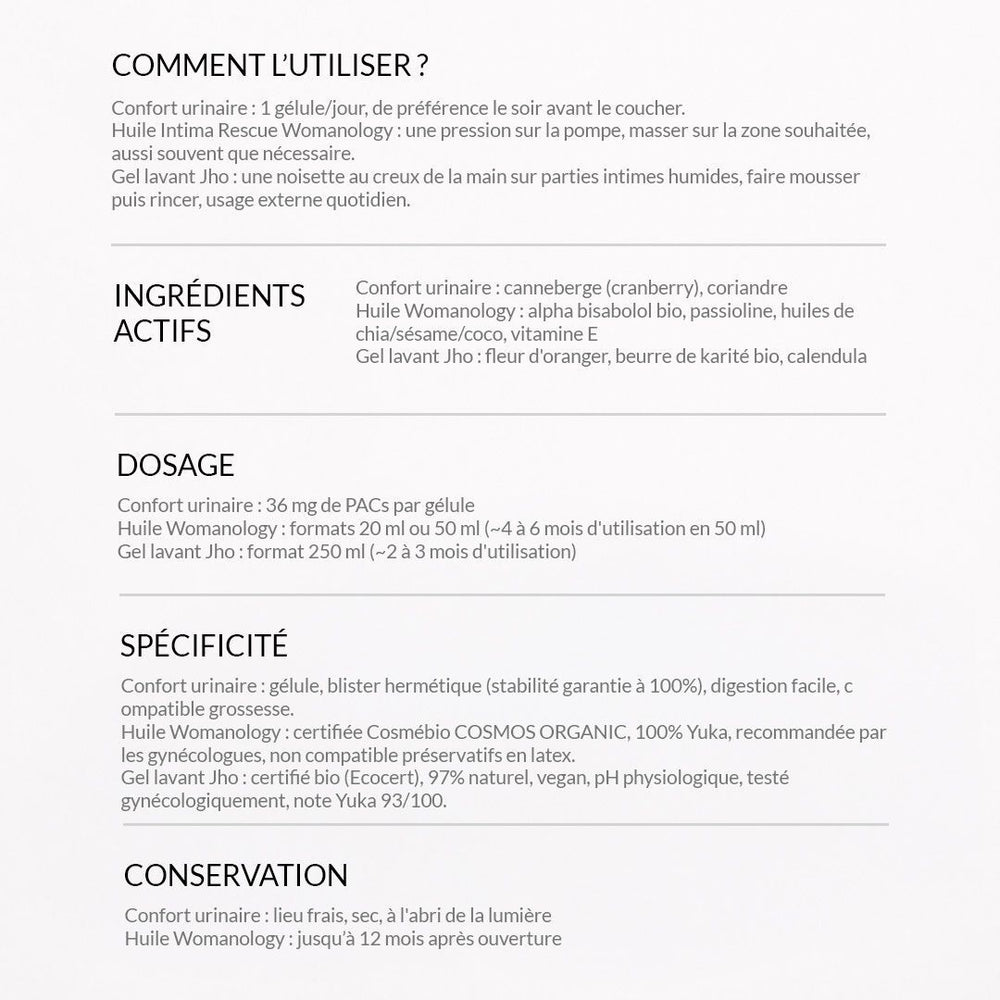 Routine Cystite et Confort Urinaire